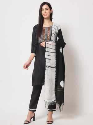 FABDEAL Self Design Kurta, Trouser/Pant & Dupatta Set