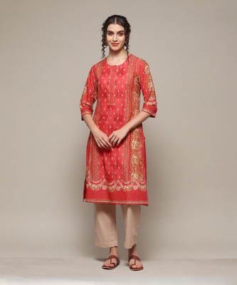 BIBA Printed Kurta, Palazzo & Dupatta Set