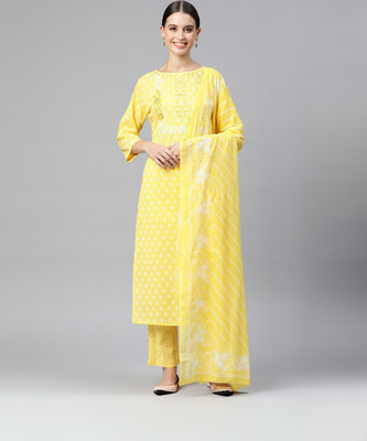 Readiprint Fashions Printed Kurta, Palazzo & Dupatta Set