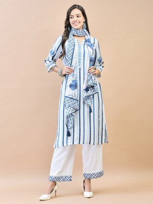 SHREE - SHE IS SPECIAL Striped Kurta, Trouser/Pant & Dupatta Set