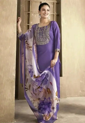 kanjivarni Embroidered Kurta, Trouser/Pant & Dupatta Set
