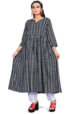 Runaya Nx Printed Anarkali Kurta, Bottom & Dupatta Set