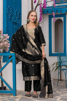 Ajantatextile Embroidered Kurta, Trouser/Pant & Dupatta Set
