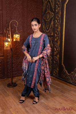ruuBruu Woven Kurta, Trouser/Pant & Dupatta Set
