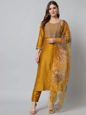 Royal Export Embroidered Kurta, Trouser/Pant & Dupatta Set