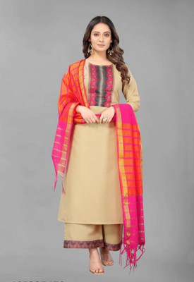 CreationRajvi Self Design Kurta, Palazzo & Dupatta Set