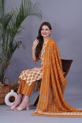 The Swagg Printed Kurta, Trouser/Pant & Dupatta Set