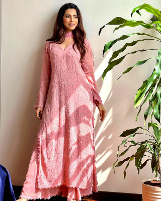 Irenzz Enterprise Embroidered Kurta, Palazzo & Dupatta Set