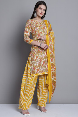 Wonder Weave Floral Print Kurta, Salwar & Dupatta Set