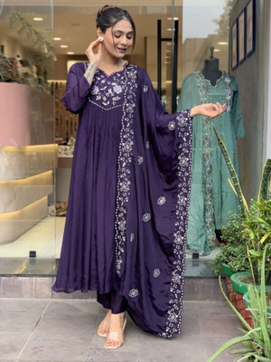 RADHEKRISHNA FASHIONABLES Embroidered Kurta, Salwar & Dupatta Set