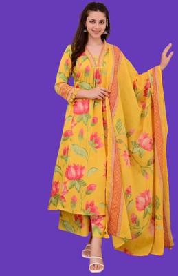 Rini and Niri Printed Kurta, Trouser/Pant & Dupatta Set