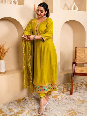 VredeVogel Embroidered Kurta, Trouser/Pant & Dupatta Set