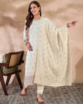 Tasrika Embroidered Kurta, Trouser/Pant & Dupatta Set