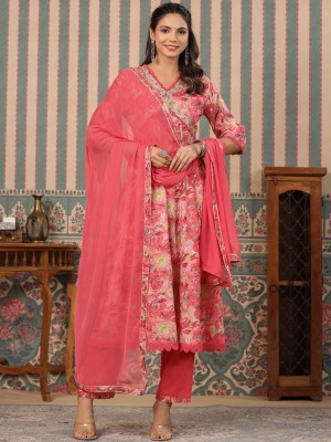 Readiprint Fashion Floral Print Kurta, Palazzo & Dupatta Set