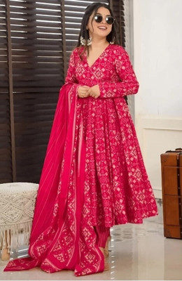 PRAVIK Floral Print Kurta, Trouser/Pant & Dupatta Set