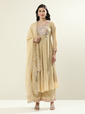 Jaipur Kurti Embroidered Kurta, Palazzo & Dupatta Set