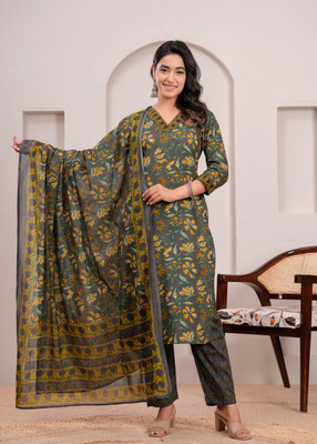 Rani Prints Floral Print Kurta, Trouser/Pant & Dupatta Set