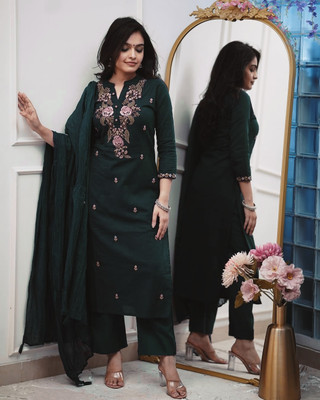 PRIPA8 Embroidered Kurta, Trouser/Pant & Dupatta Set