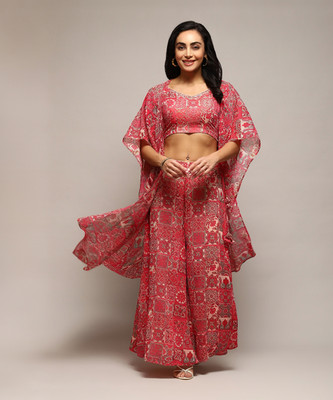 BIBA Printed Kurta, Palazzo & Dupatta Set