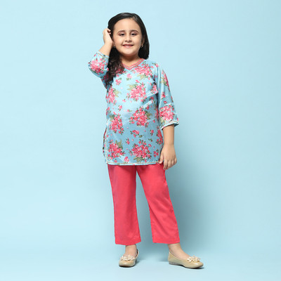 BIBA Printed Kurta, Trouser/Pant & Dupatta Set
