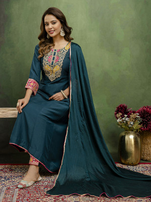 VredeVogel Embroidered Kurta, Trouser/Pant & Dupatta Set