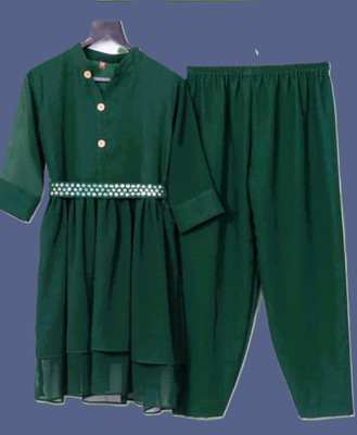 SHYAM TEX Solid Kurta, Palazzo & Dupatta Set