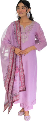Tective Embroidered Kurta, Trouser/Pant & Dupatta Set