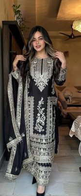 AMALAK Embroidered Kurta, Trouser/Pant & Dupatta Set