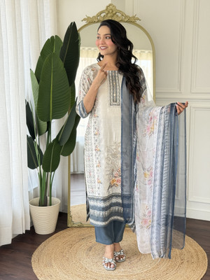 Vividvibe Printed Kurta, Trouser/Pant & Dupatta Set