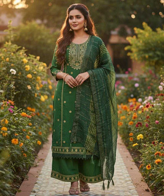 SOFIA COLLECTION Embroidered Kurta, Trouser/Pant & Dupatta Set