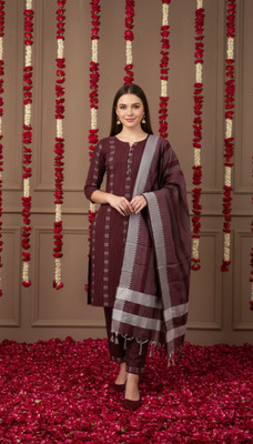 Fems Fashion Self Design Kurta, Trouser/Pant & Dupatta Set