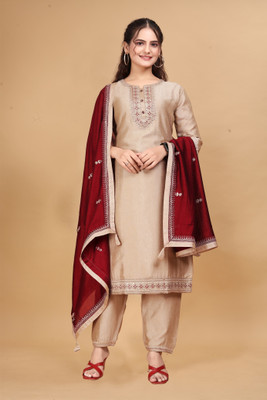 alteroutfit Self Design Kurta, Trouser/Pant & Dupatta Set