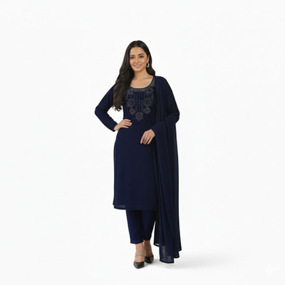 Aleesha Trendz Embellished Kurta, Trouser/Pant & Dupatta Set
