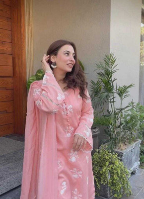 LookRange Embroidered, Self Design, Embellished Kurta, Trouser/Pant & Dupatta Set