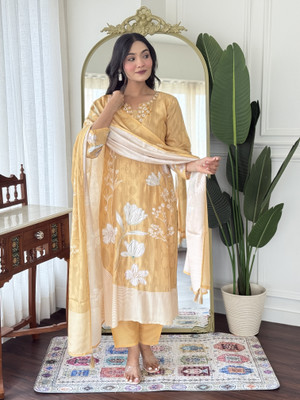 Vividvibe Embroidered, Self Design, Embellished Kurta, Trouser/Pant & Dupatta Set