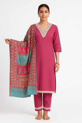 kings of md Embroidered Kurta, Trouser/Pant & Dupatta Set