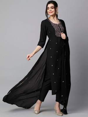 Anni Designer Embroidered Kurta, Palazzo & Dupatta Set
