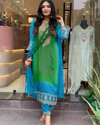 Tanvicreation Embroidered Kurta, Trouser/Pant & Dupatta Set