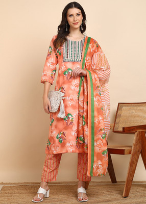 amozo Self Design Kurta, Trouser/Pant & Dupatta Set