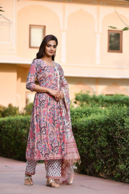 HouseOfCommon Women Kurta Churidar Dupatta Set