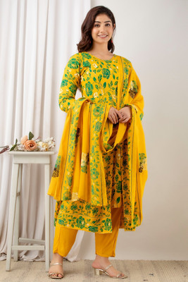 Elegora Floral Print Kurta, Trouser/Pant & Dupatta Set