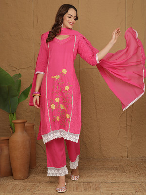 ANOUK Embroidered Kurta, Trouser/Pant & Dupatta Set