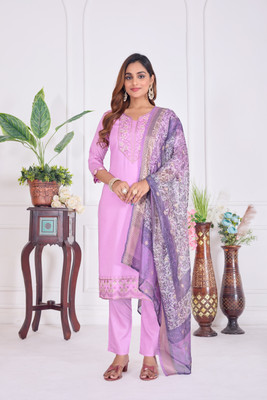 TARTAM Embroidered Kurta, Trouser/Pant & Dupatta Set