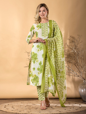 Readiprint Printed, Floral Print Kurta, Palazzo & Dupatta Set