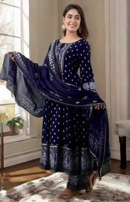 dauji Self Design Kurta, Palazzo & Dupatta Set