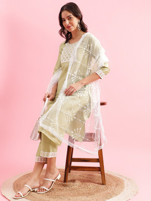 Fourleaf Net Embroidered Women Dupatta