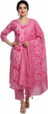LYAVI Floral Print Kurta, Salwar & Dupatta Set
