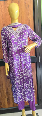 Radhya fashion Floral Print Kurta, Trouser/Pant & Dupatta Set