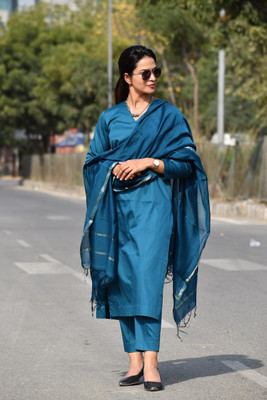 NoorFashion Solid Kurta, Trouser/Pant & Dupatta Set