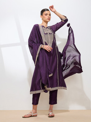 Saanjh Women Kurta Pant Attached Dupatta Set